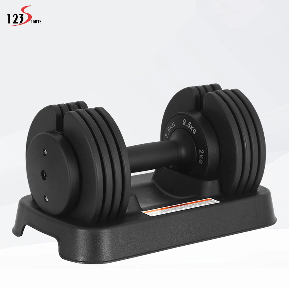 

Home Gym Equipment Weight Lifting 9.5Kg Adjustable Dumbbells With Base