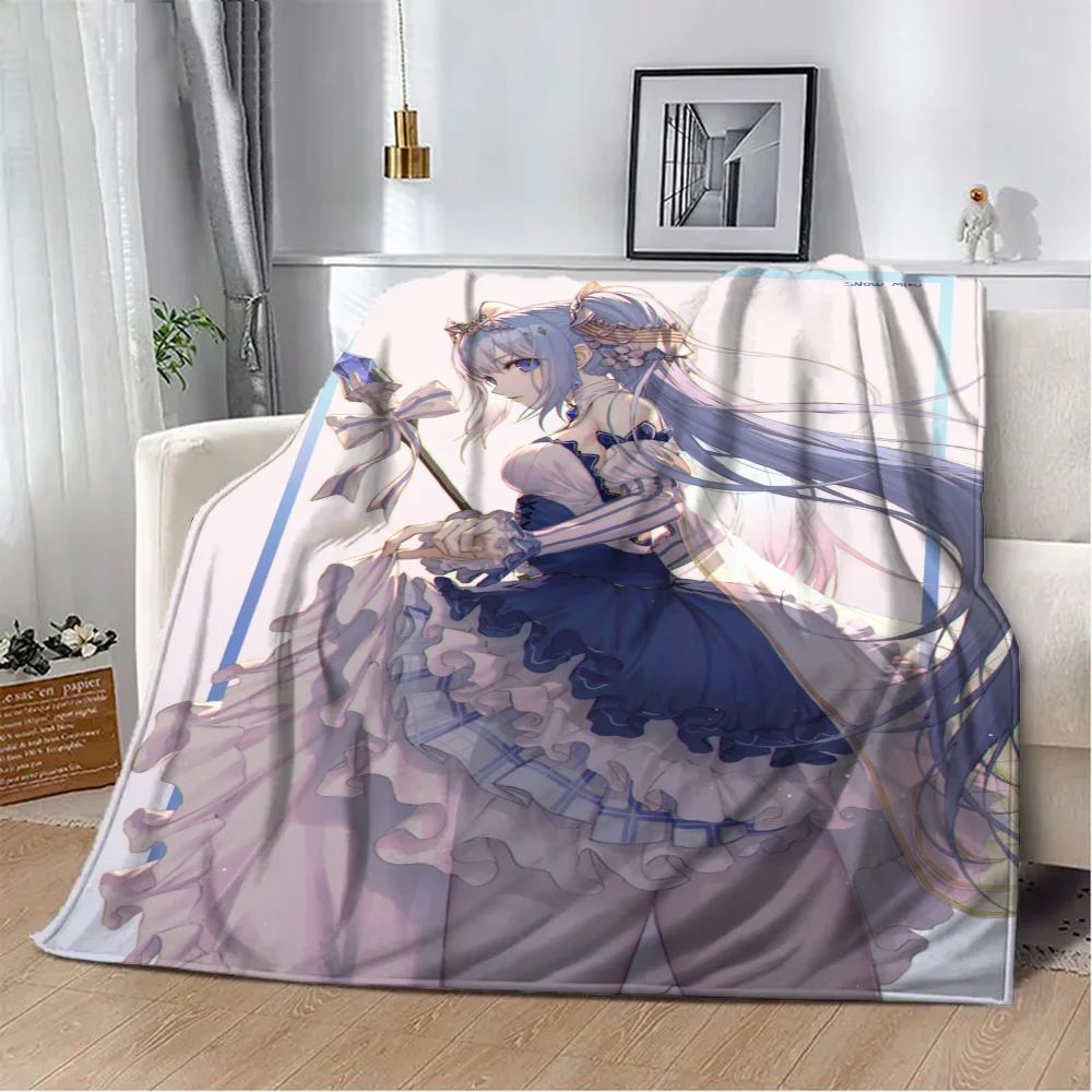 H-Hatsune MikuS Hairy Blankets for Bed Throw Blankets Sofa Decoration Microfiber Bedding Cute Throw Blanket Fluffy Home Interior