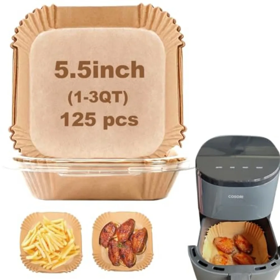 Small Air Fryer Liners for Cosori 2.1qt Air Fryer, Mini Air Fryer Liners Disposable 2 2.1 2.6 3QT, 5.5 Inch Air Fryer Liners
