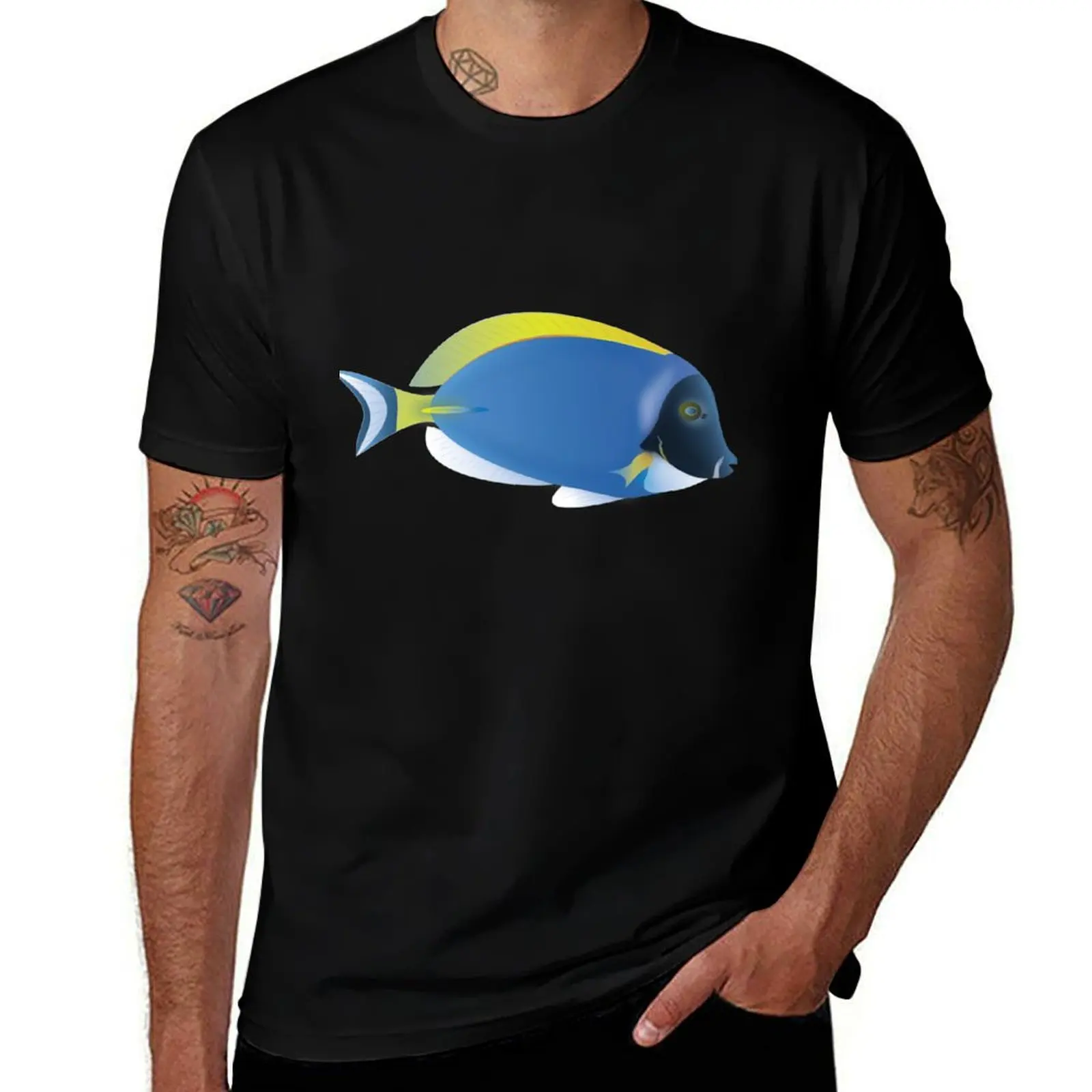 Powderblue Tang in the Maldives T-Shirt summer tops tees oversize t-shirts man Funny t-shirt mens designer clothes