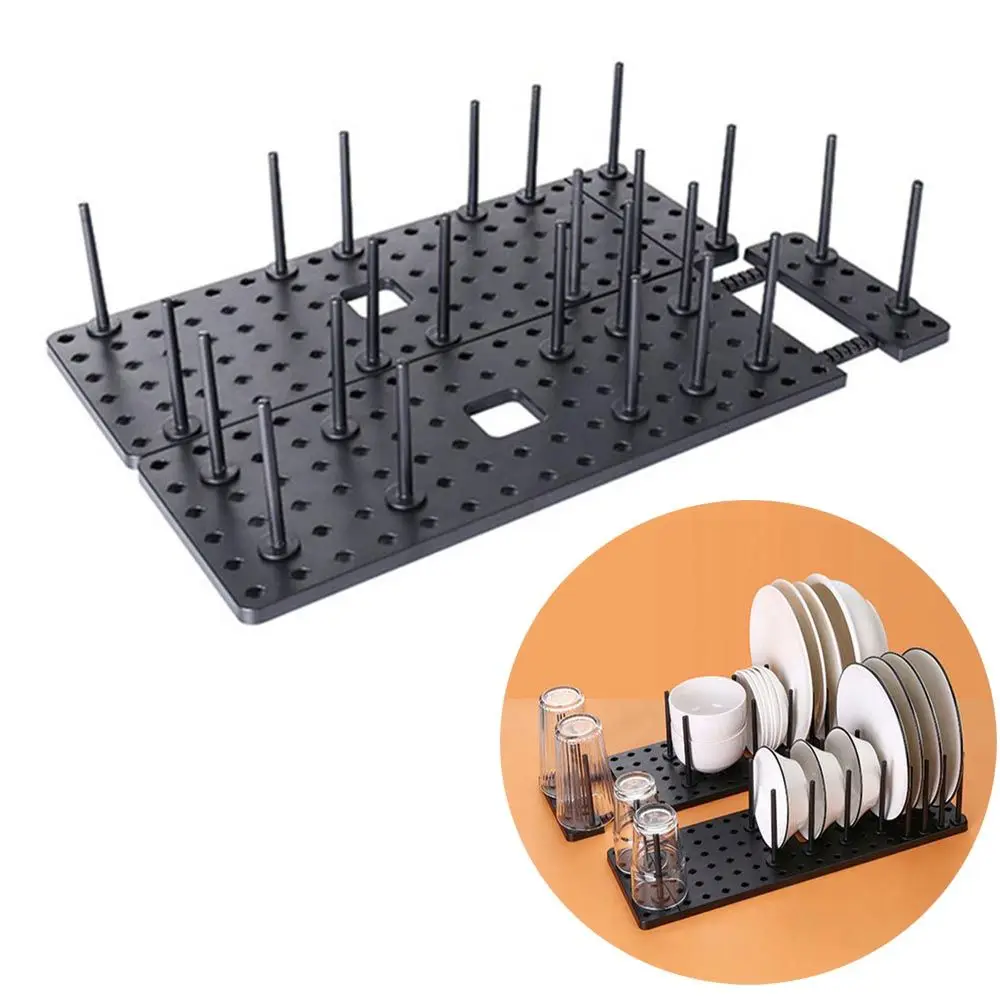 

Kitchen Shelf Organizer Telescopic Dish Plate Drying Rack Bowl Pot Lid Storage Holder Adjustable Kitchen Dish Drying Rack