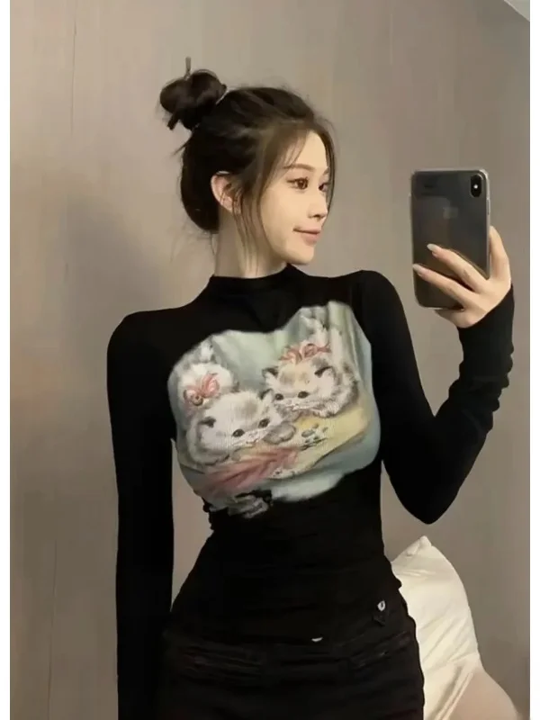 Übergrößen-Damen-T-Shirt mit Schulterdruck, schlankmachendes Design, lässige amerikanische Mode für große Größen