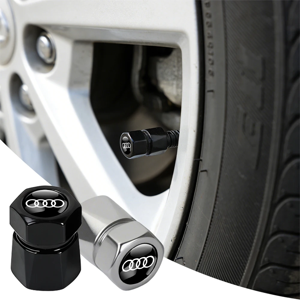 

New 4Pcs Car Wheel Tire Valve Caps Air Stem Covers Accessories For Audi A4 B7 A7 Sline S3 A8 A3 A1 A5 Q5 Q3 TT Q2 Q8 Quattro RS