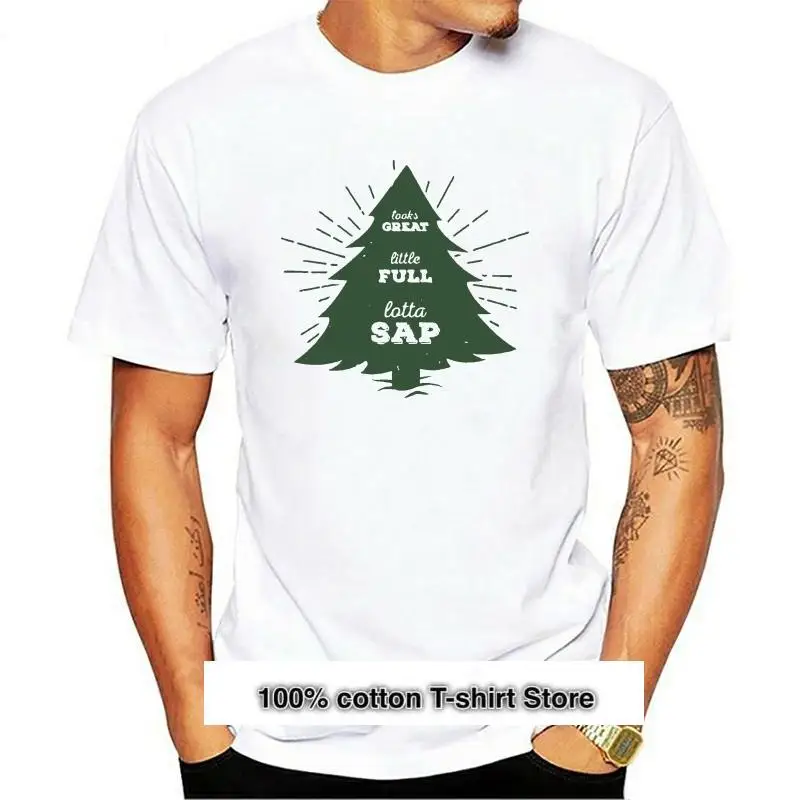 Camiseta de hombre Little Full Lotta savia... Camiseta de mujer con diseño de cita de película con silueta de árbol verde