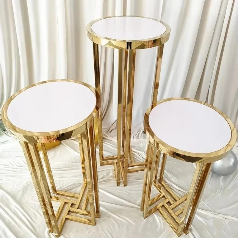 Stainless steel cake base cylindrical column display  wedding event decoration