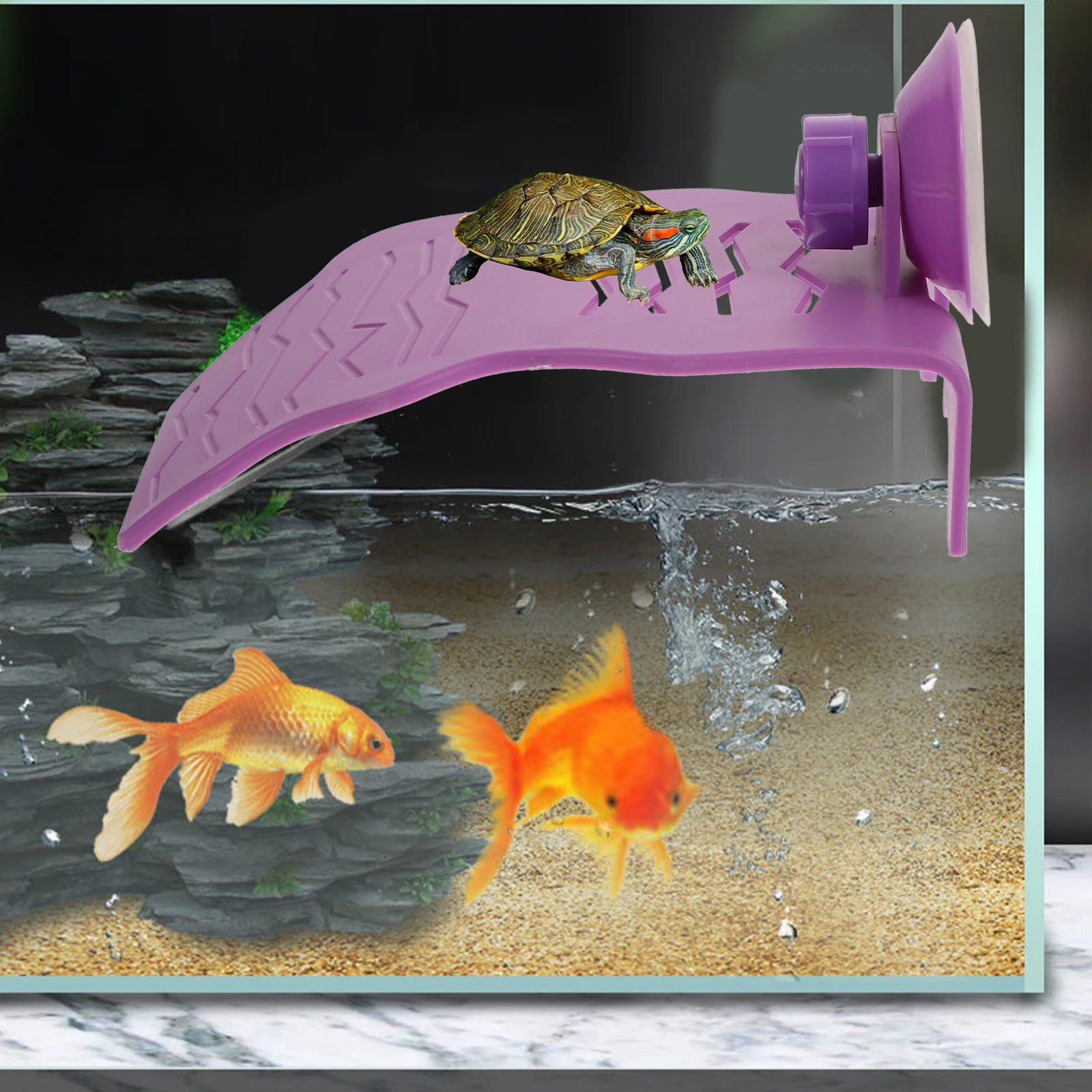 

Pet Basking Platform Abs Suction Cup Aquarium Terrace For Turtles Reptile Climbing Dock Turtle Drying Floating Resting Accessory