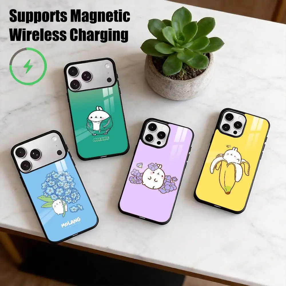Cute Molang C-Cartoon  Phone Case For iPhone17,16,15,14,13,12,11 Plus,Pro Supports Magnetic Wireless Charging Gift