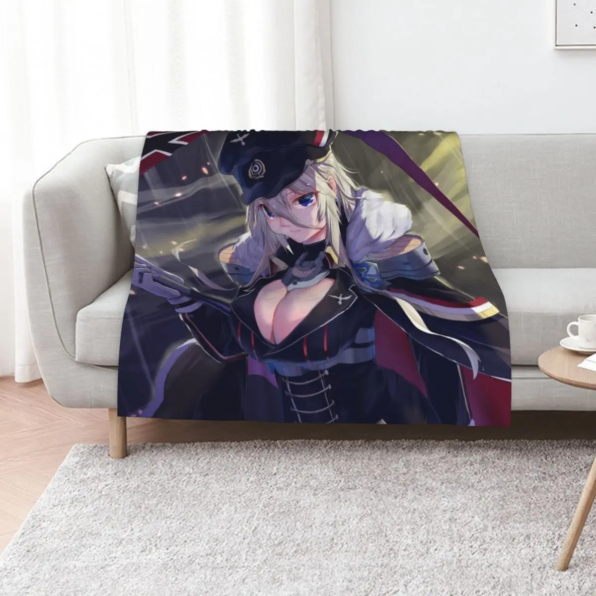 

Azur Lane Bismarck Throw Blanket Plaid on the sofa decorative Furrys Luxury Throw Blankets
