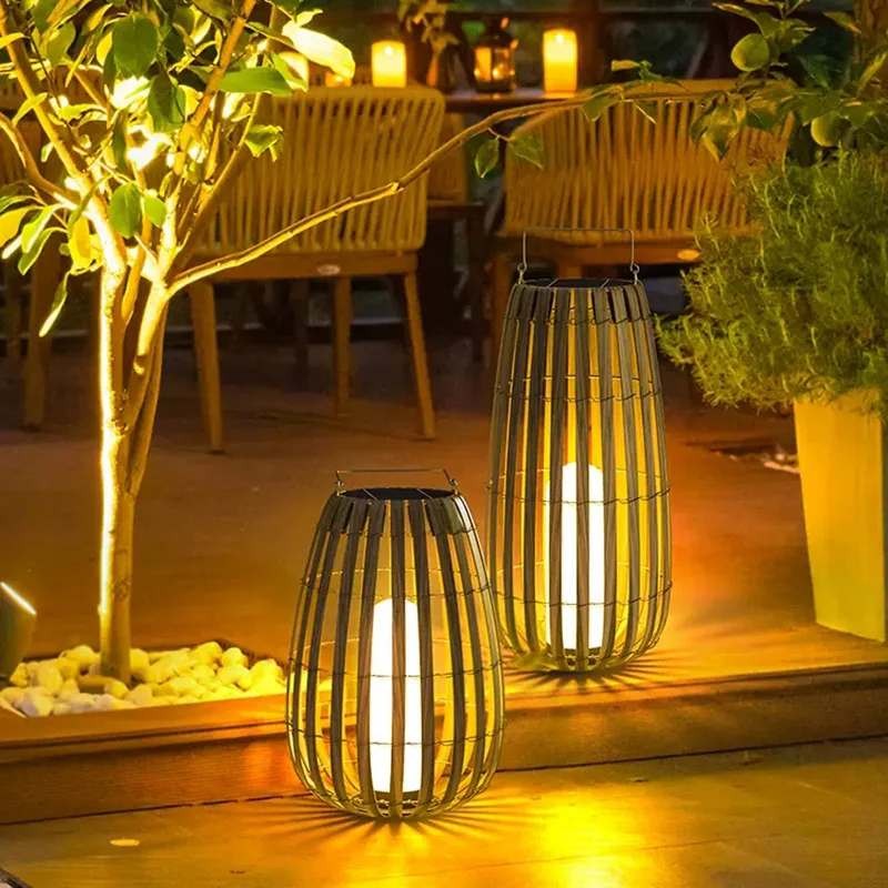 

Portable rattan lawn light outdoor waterproof solar garden light campground outdoor garden landscape ambient light