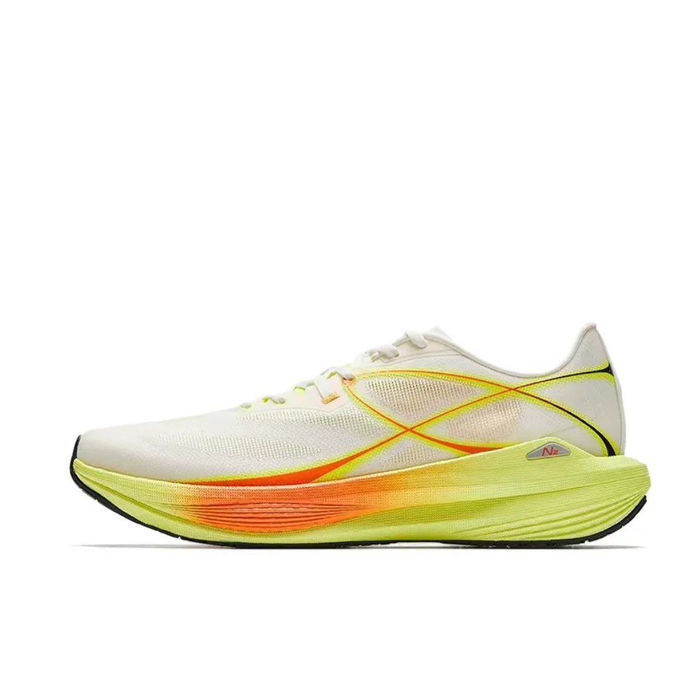 

Anta Champion Light Breeze: Comfortable, Breathable, and Lightweight Men's Running Shoes in White,Green, and Orange 112525532A-1