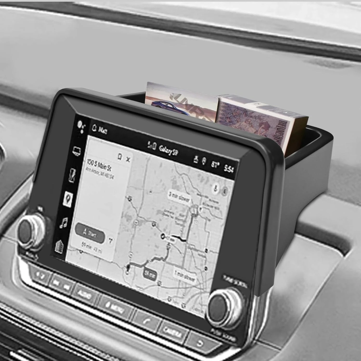 

Dashboard Storage Organizer Tray For 2021-2024 2025 Nissan Rogue S SV Rock Creek Accessories Dash Board Tray Behind Screen Box