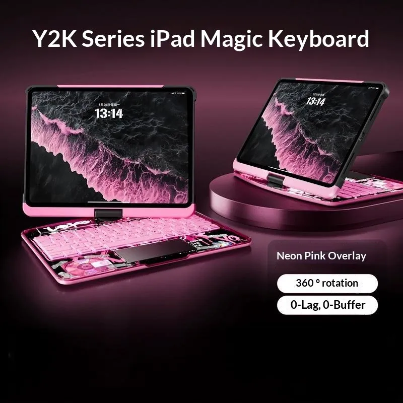 360 Rotating Wireless Smart Bluetooth Keyboard Tablet Case Bundle For Pro11inch for Apple iPad Air7 Y2K New Style Pro 11 13 12.9