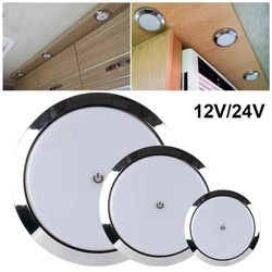 12/24V RV Marine Boat Ceiling Roof Light Universal LED Ceiling Downlight Touch Switch Round Dome Lamp for Camper Yacht Caravan