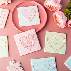 Valentine's Day Heart-shaped Fondant Cookie Embossing Mold Cartoon Lip Confession Love Letter Cake Decorating Mold Baking Tools