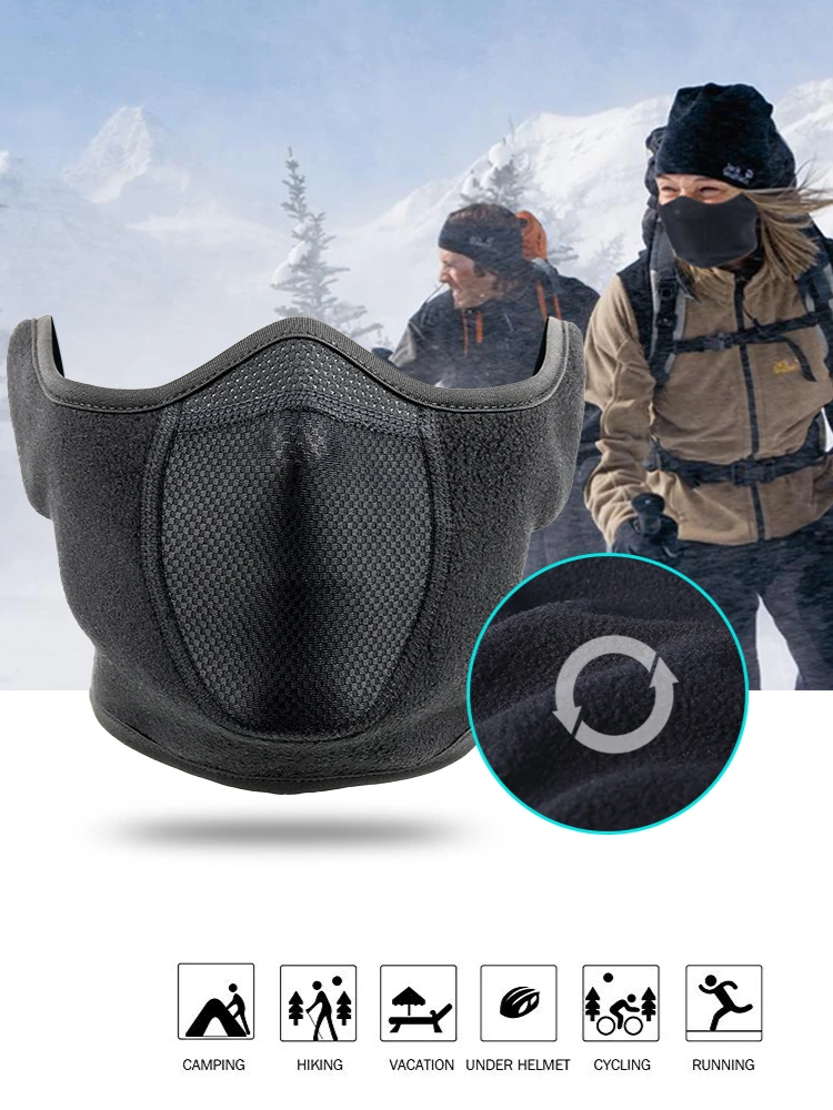 Cagoule d'hiver en polaire plus chaude pour moto, demi-masque de Ski respirant, écharpe pour moto, cyclisme, vélo, motard