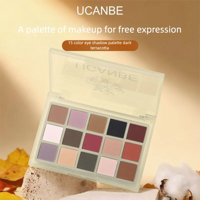 

Ucanbe 15-color Eyeshadow Palette In Dark Terracotta, All Matte, Autumn And Winter Earth Tones, Cocoa Red-brown Series, Everyday