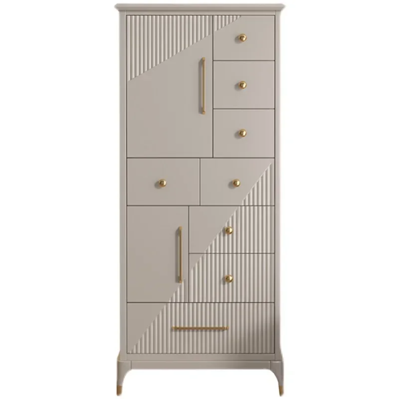 

Light Luxury Solid Wood High Chest of Drawers Italian Bedroom Multi-Layer Chest of Drawer Modern Simple Storage Cabinet