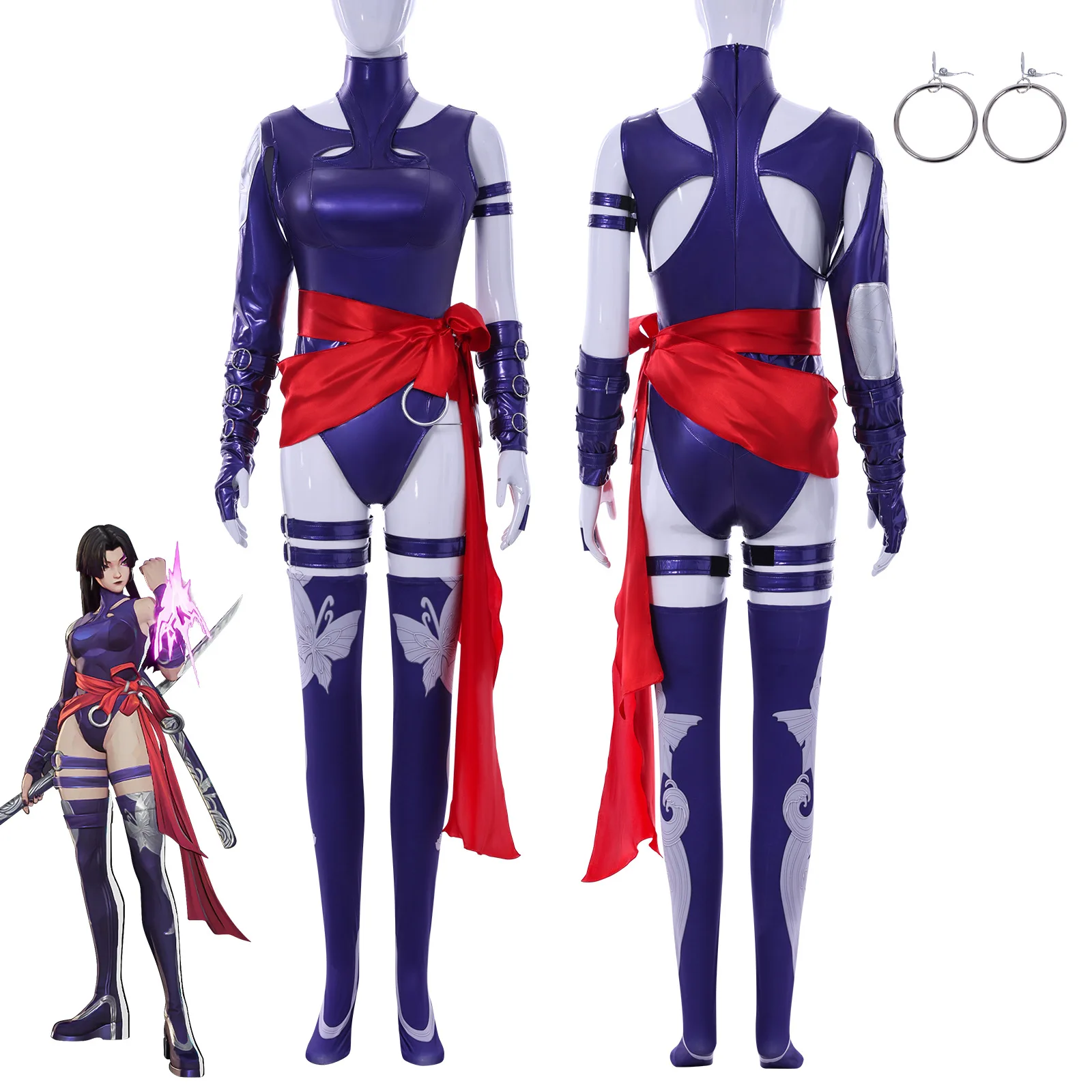

High Quality Rivals Psylocke Cosplay Anime Costume Women Sexy Jumpsuit Uniform Set Halloween Party Outfits for Psylocke Prop