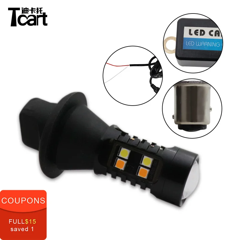 Tcart LED BA15S 1156 BA15D 1157 P27W 3156 WY21W T20 7440  Cars DRL Daytime Running Lights Turn Signals Auto Bulbs