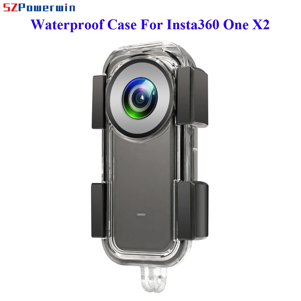 SZPowerwin 30 M กันน้ําสําหรับ Insta360 One X2 กล้องดําน้ําใต้น้ําเปลือกป้องกันสกรูอะแดปเตอร์ MOUNT