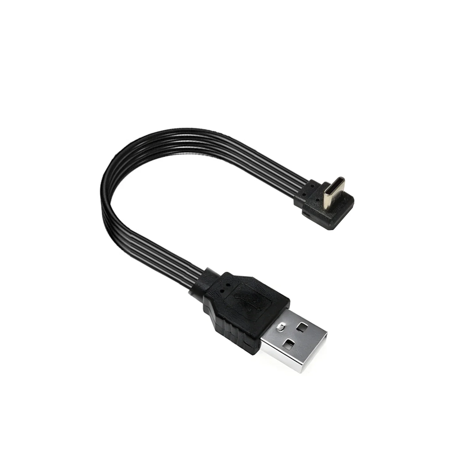 10CM-1M  Soft  0.2m 20CM Short USB Type C Cable Right Angle 90 Degree USB A Type to Type C Converter Data Cord Charger