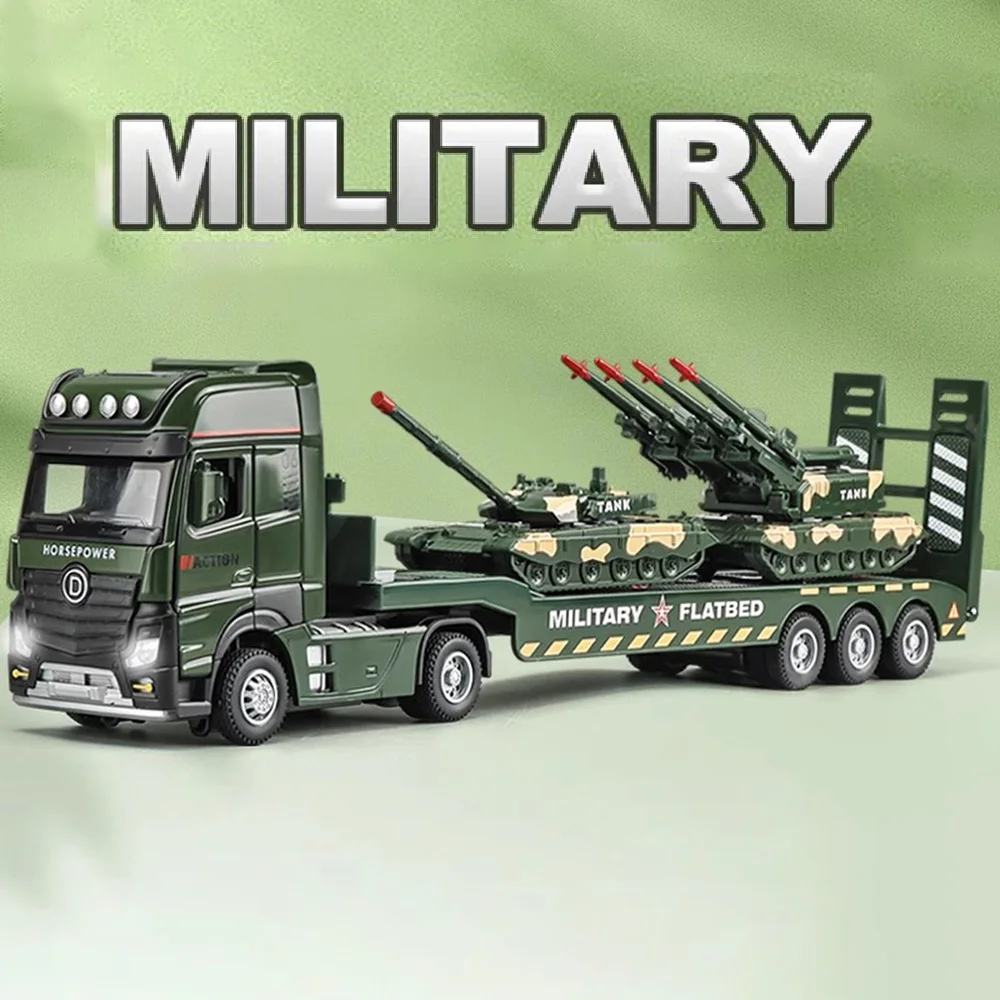 1:32 escala tanques militares modelo de carro brinquedo liga diecast carro de brinquedo roda traseira puxar para trás som luz veículo transporte para meninos presentes