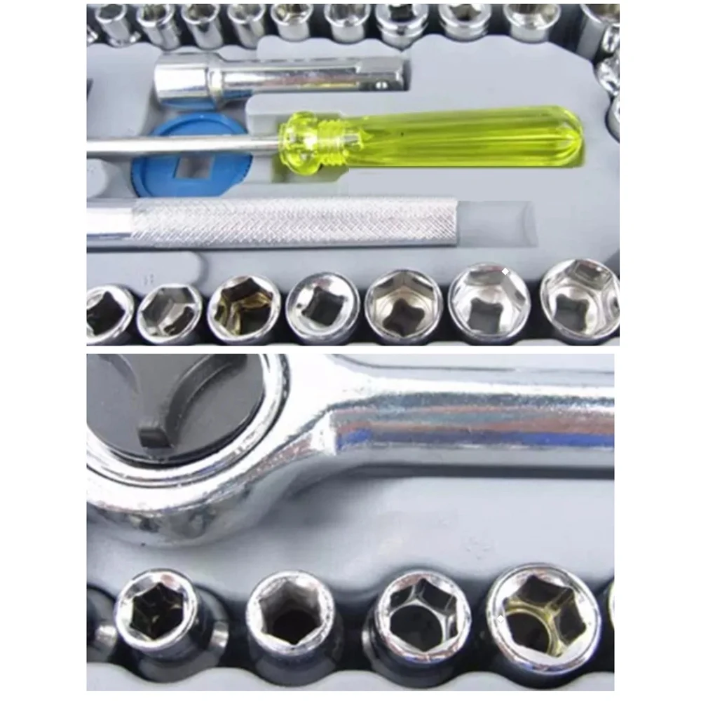AEE8-40PCS Wrench Sockets Set Are Suitable For Manual Disassembly And Assembly Of Automobile And Motorcycle Tools