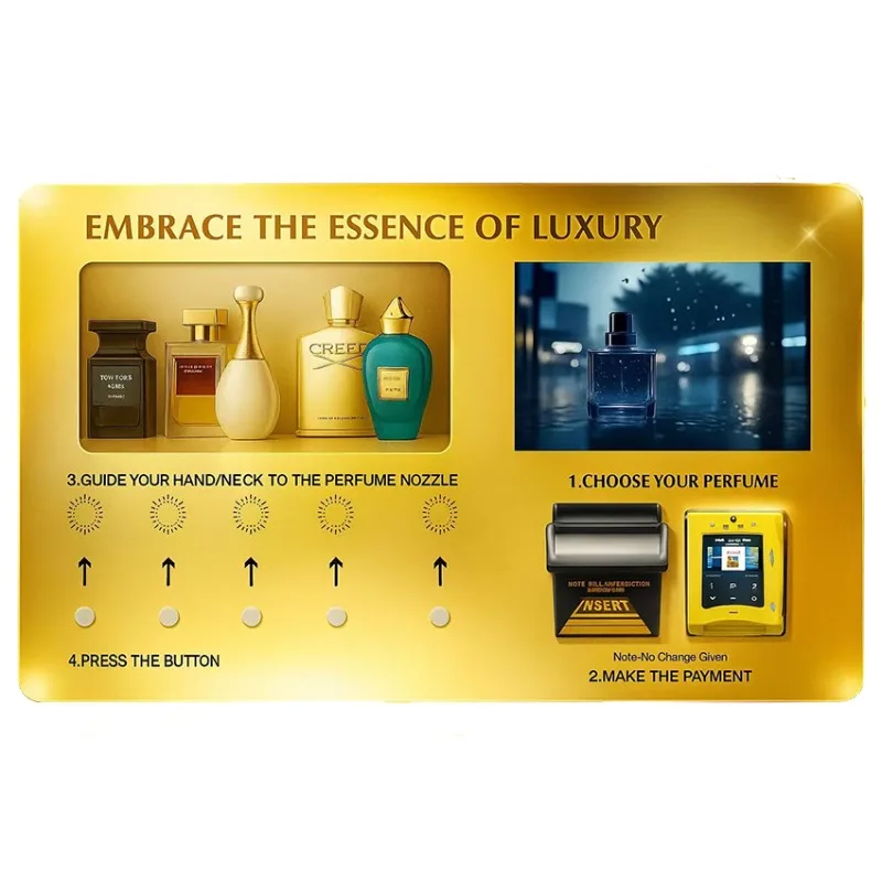 

Golden Muti-Function Smart Perfume Spray Vending Machine Automatic Perfume or Sale