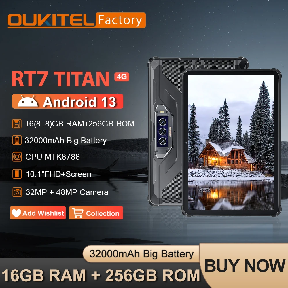 Oukitel RT7 TITAN 4G Rugged Tablet 32000mAh 8GB+256GB 10.1