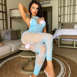 Y2K Sexy Bodysuit Lace Lingerie Sheer Sexy Bodystockings Transparent Jumpsuits Women's Underwear Erotic Bodycon Porno Costumes