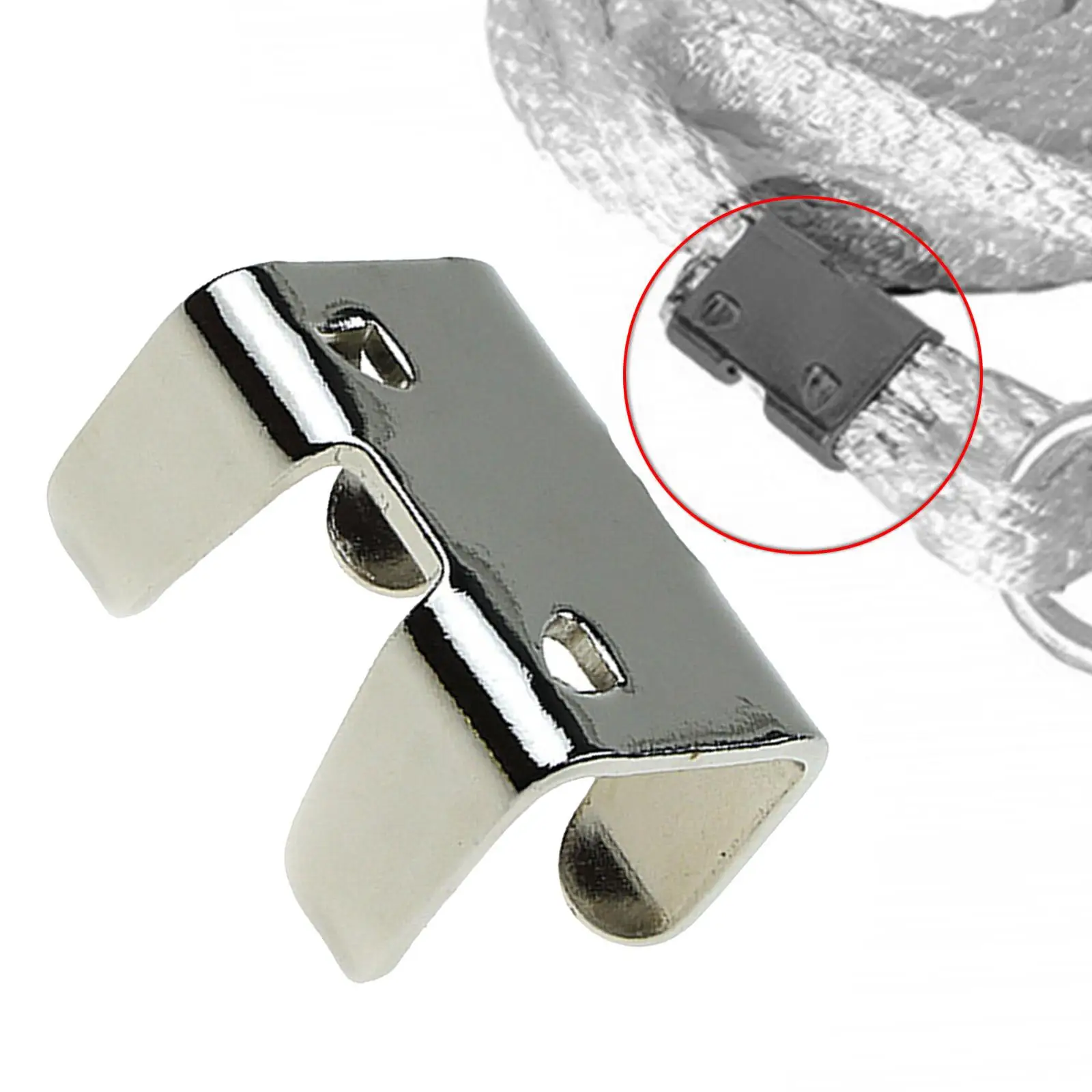 Pince à corde galvanisée en fer, largeur intérieure de 27mm, boucle en métal, fixation de sécurité pour laisses tressées torsadées pour chiens