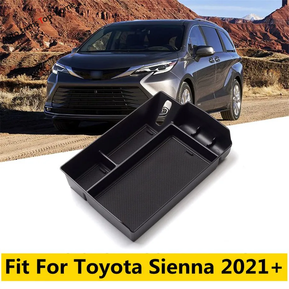 

Central Storage Pallet Armrest Container Multi-grid Box Decor Frame Cover Fit For Toyota Sienna 2021 - 2023 Car Accessories