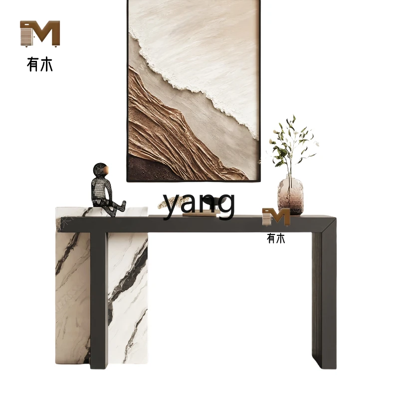 

LH New Chinese Style White Wax Wood Strip Case Entrance Altar Table End View Table Corridor Altar Table Partition