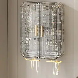 Jewelry Storage Box Jewelry Accessories Shelf Transparent Wall Mounted Jewelry Organizer Earrings Necklaces Rings Display Stand
