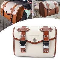 Motorcycle Waterproof Saddlebag Side Bag Retro PU Large Capacity Tool Bag Travel Luggage Seat Bag For Electric Scooter Bicycle