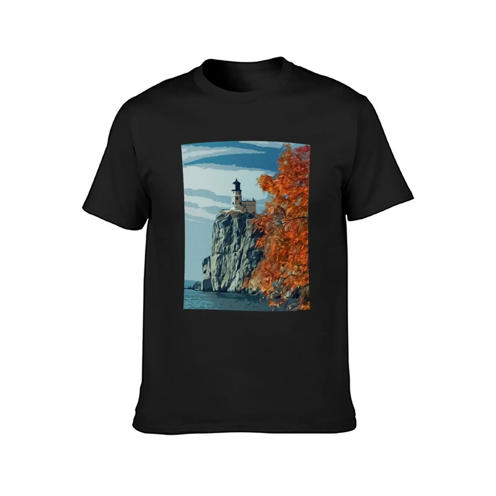 Split Rock Lighthouse T-Shirt summer tops blacks anime mens funny t shirts