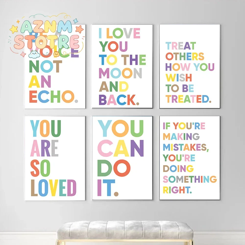 Quotes For Kids Inspirational Print Teacher Toddler Poster Positive Energy Sentence Printable Wall Art Classroom Home Room De