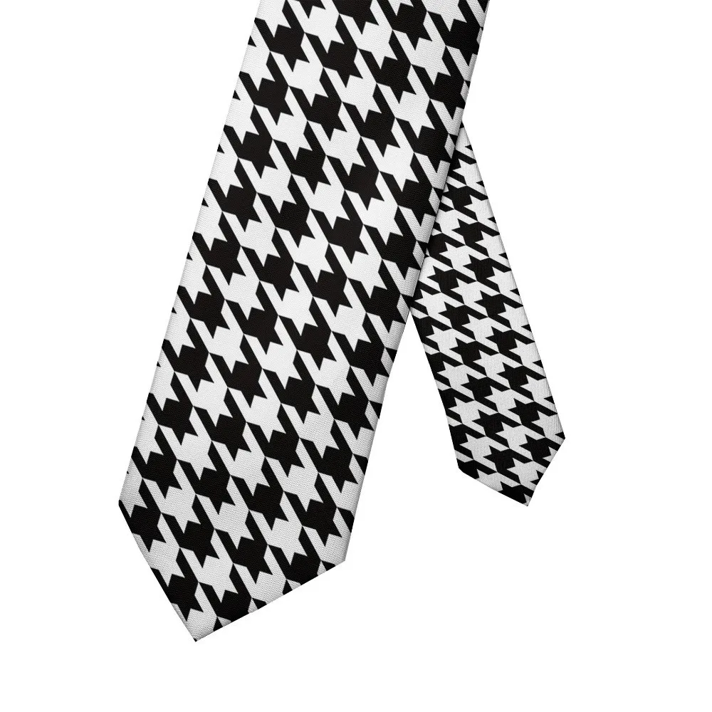 Creative 8cm Houndstooth Tie Adjustable Soft Classic Tie Narrow Hand Tied Men Necktie Unisex