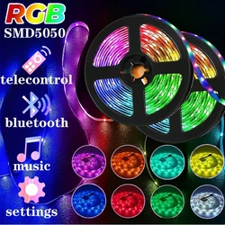 Bluetoothとwifiアプリケーションを備えたRGB LEDストリップライト,色が変わる柔軟テープ,寝室の装飾用,1-30m, 5v smd 5050