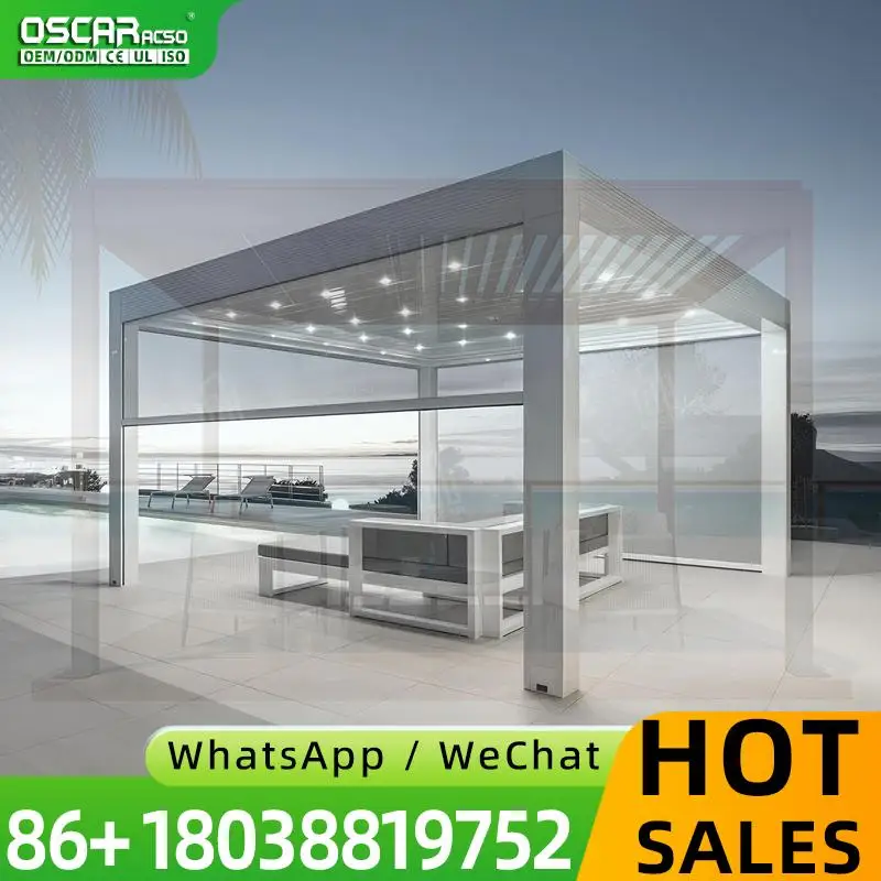 New Design Screen Roller Blinds Outdoor Aluminium Louvre Roof for Garden Patio Balcony pergola