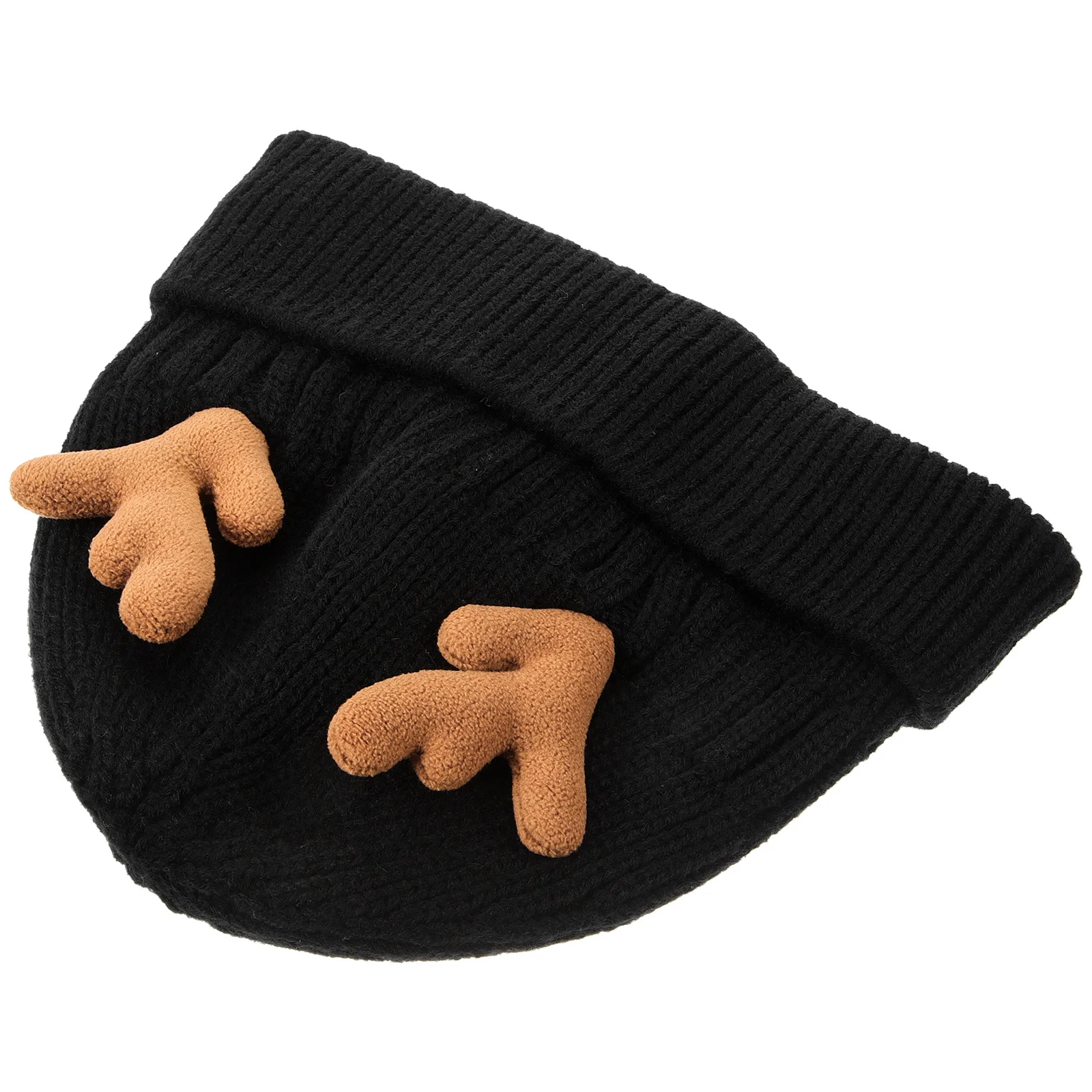 

1Pcs Christmas Antlers Winter Knit Cap Warm Lightweight Fashionable Hedging Hat for Snow Days Festival Celebration Wear