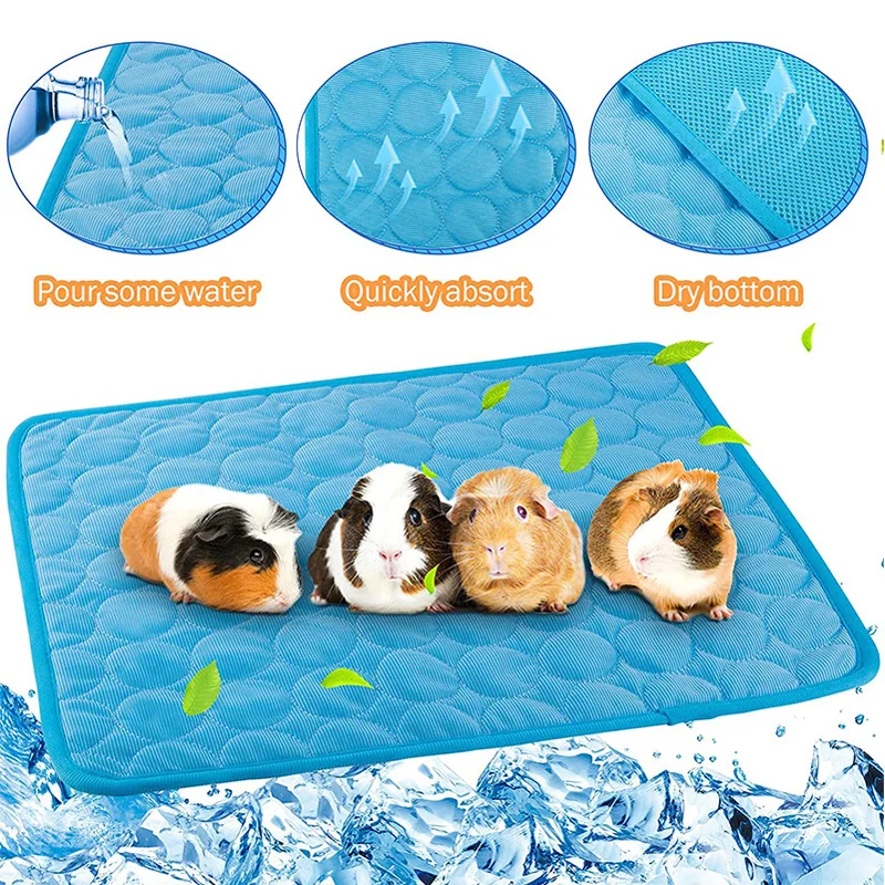 Guinea Pig Cage Liners Summer Small Animal Cooling Mat Breathable Hamster Pee Pad for Rabbit Cage Chinchilla Hedgehogs Pet Item