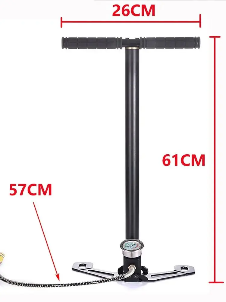 AliExpress NONE 4500PSI High Pressure Stirrup Pump, 3 Stage Hand Pump for PCP Air Rifles, Car Tires & Cylinders, Portable Design