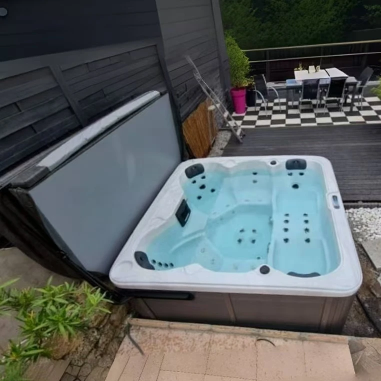 Jacuzzi exterior de acrílico para 6 personas con certificación CE, precio de fábrica personalizado, bañera de hidromasaje para jardín.