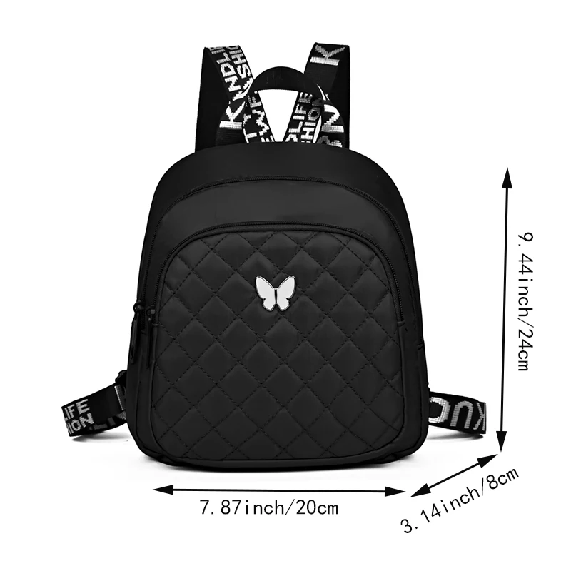 Mini Backpack Crossbody Bag with Butterfly Iron Plate Design Women Fashion Cute Lightweight Casual Shoulder Bag