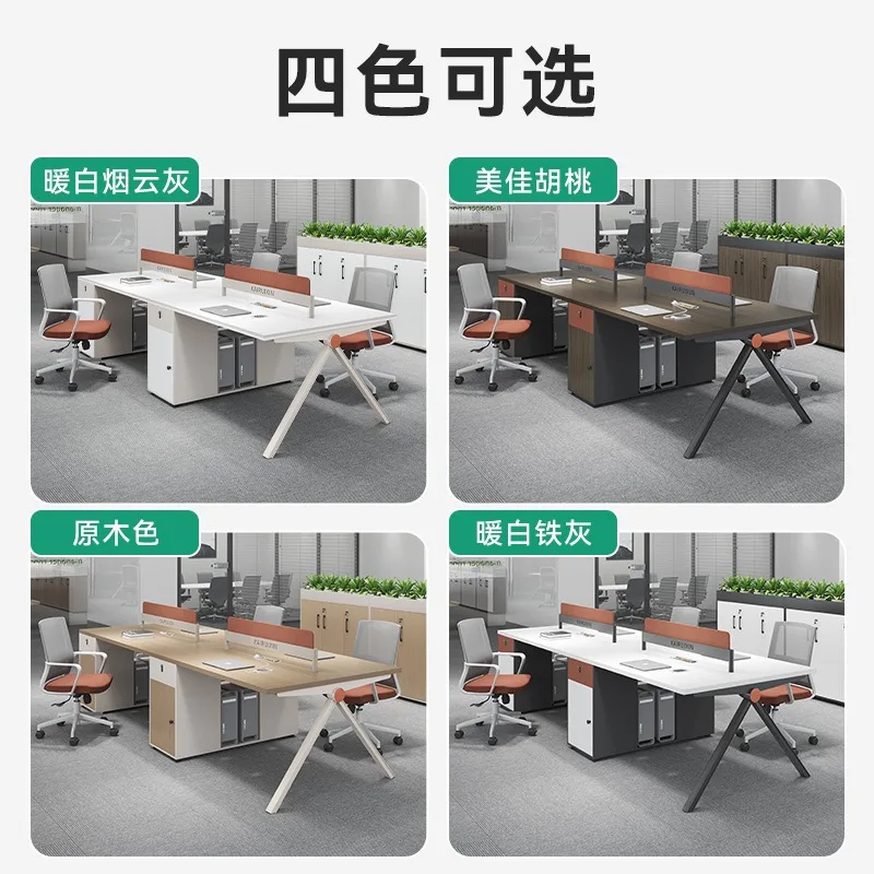 Mesas e cadeiras de escritório, mesa de trabalho simples e moderna com assento para funcionários