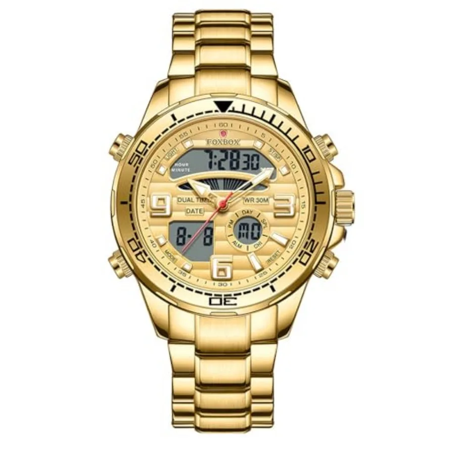 

Men Luxury Dual Display Luminous Waterproof Analog Quartz Digital Wrist Watch Couple Watches