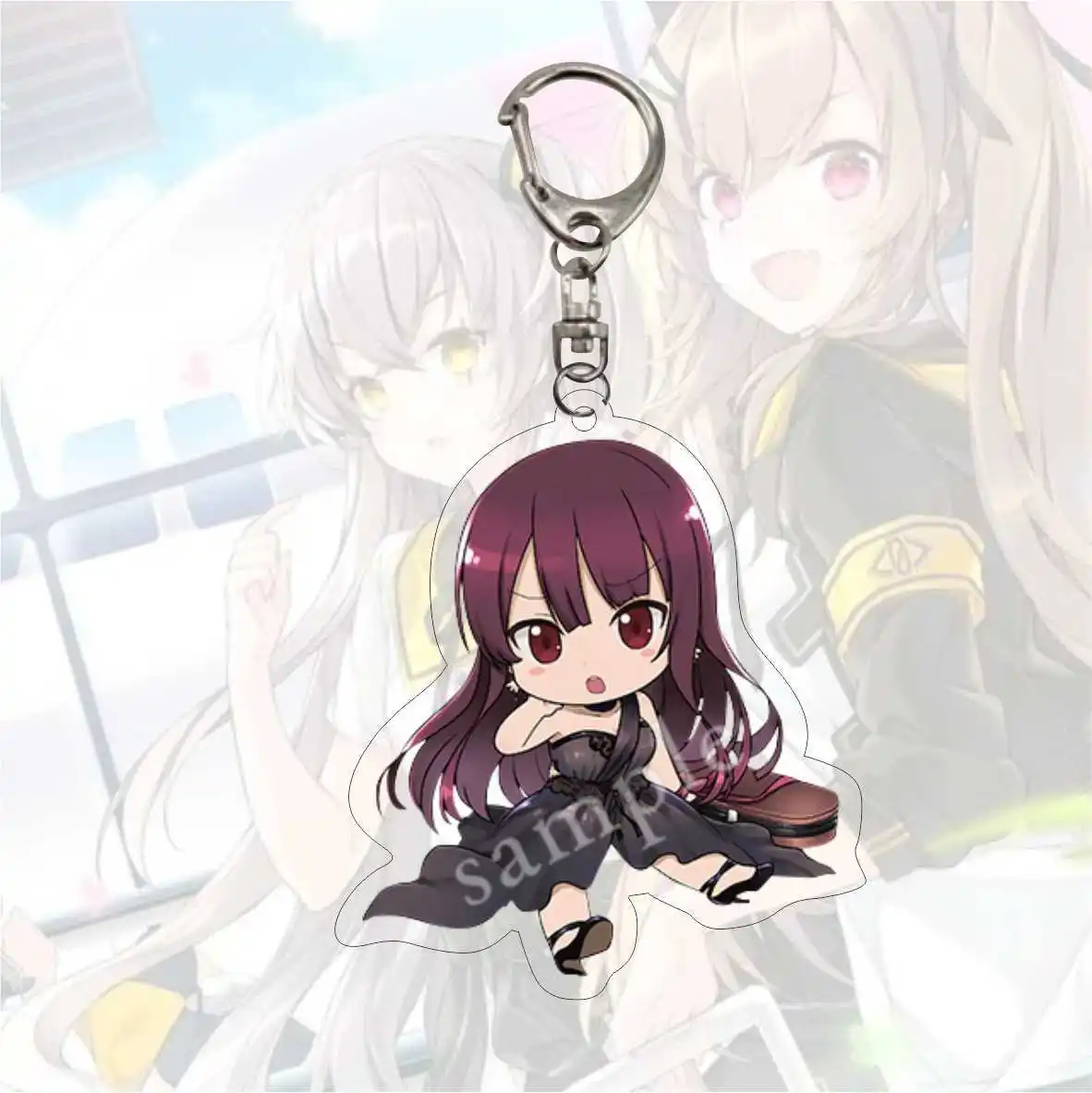 Game Girls Frontline Keychain Doll Anime UMP9 STAR-15 M4A1 M16A1 UMP45 RO635 Acrylic Keyring Pendant for Gift view 5