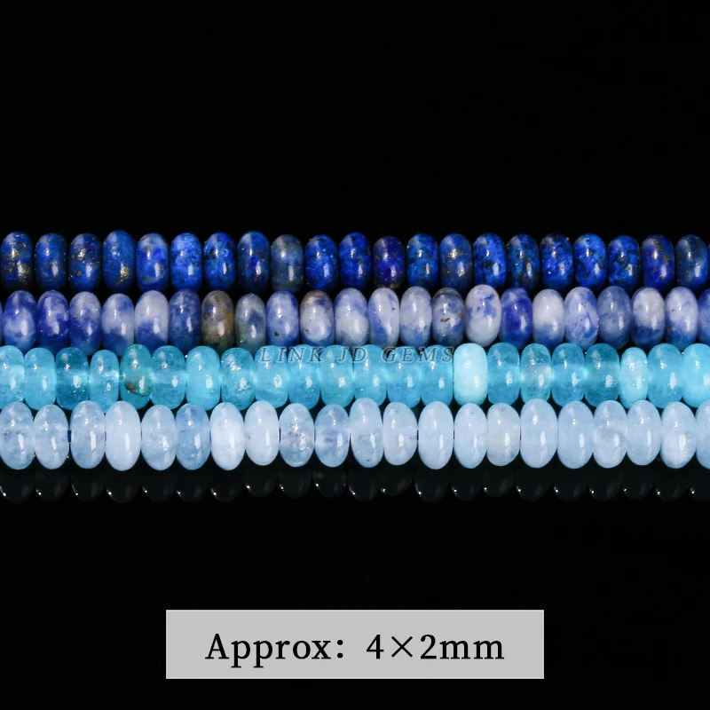Natural Stone Pink Quartz 4x2mm Turquoise Light Blue Snake Skin Stone Abacus Spacer Bead For Jewelry Making Necklace Bracelets - view 6