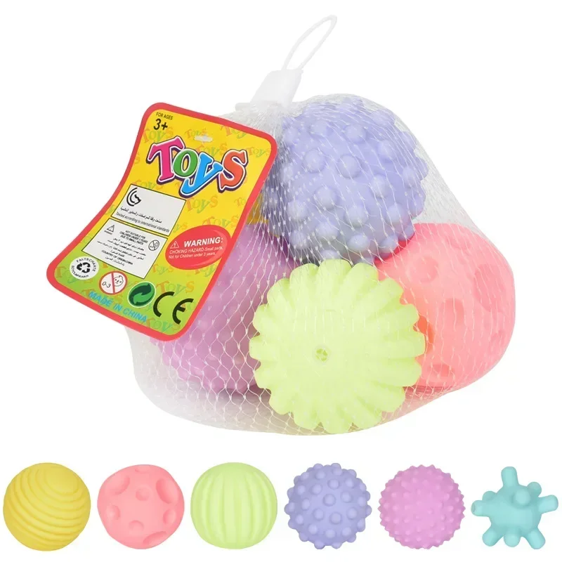 1/6Pcs Textured Multi Ball Set Newborn Baby Sensory Balls Toy Anti Bales Fidget Toys For Kids Hands Touch Tactile Massage Ball